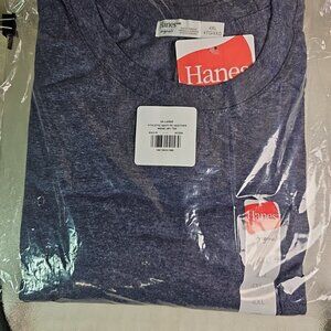 Hanes Originals Men's Tri-Blend Pocket T-Shirt, Size 4XL Navy  Heather New NWT